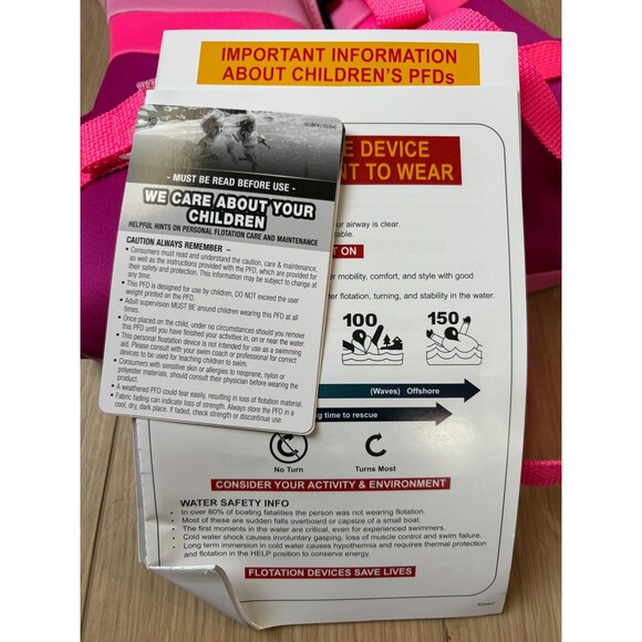 Body Glove Infant Life Vest Pink/Purple USCG Approved  33 lbs Child PFD - Picture 5 of 6